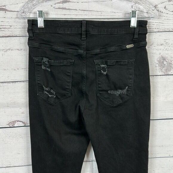 Kancan Jeans Womens 29 Black Ultra high Rise Skinny Signature Distressed Modern - Picture 5 of 12